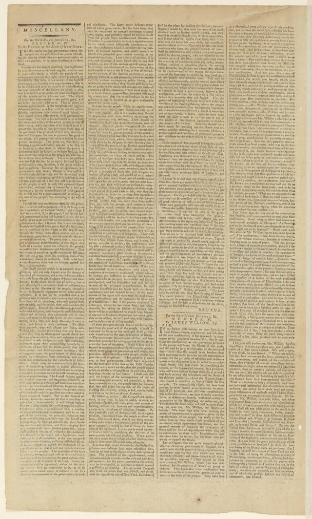 Page 2 of the New-York Journal issue carrying Brutus No. IV
