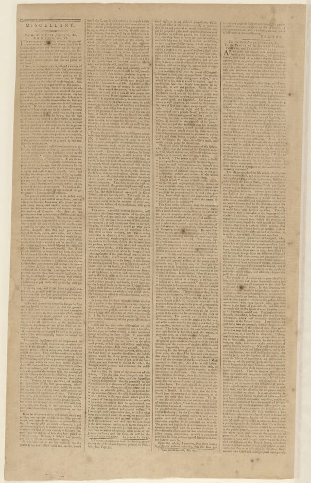 Page 2 of the New-York Journal issue carrying Brutus No. VI