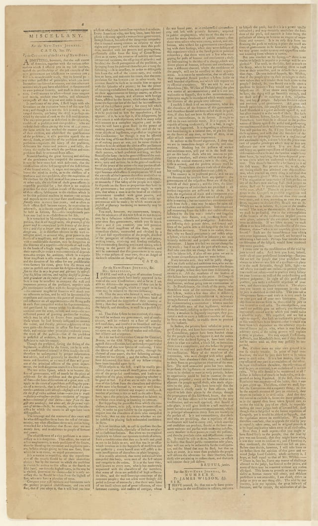 Page 2 of the New-York Journal issue carrying Cato No. IV